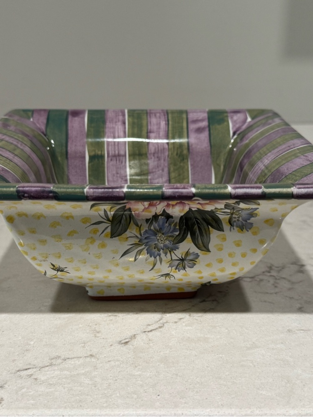 Vintage MacKenzie Childs Torquay Kelp and Urchin Square Bowl - Picture 2 of 11